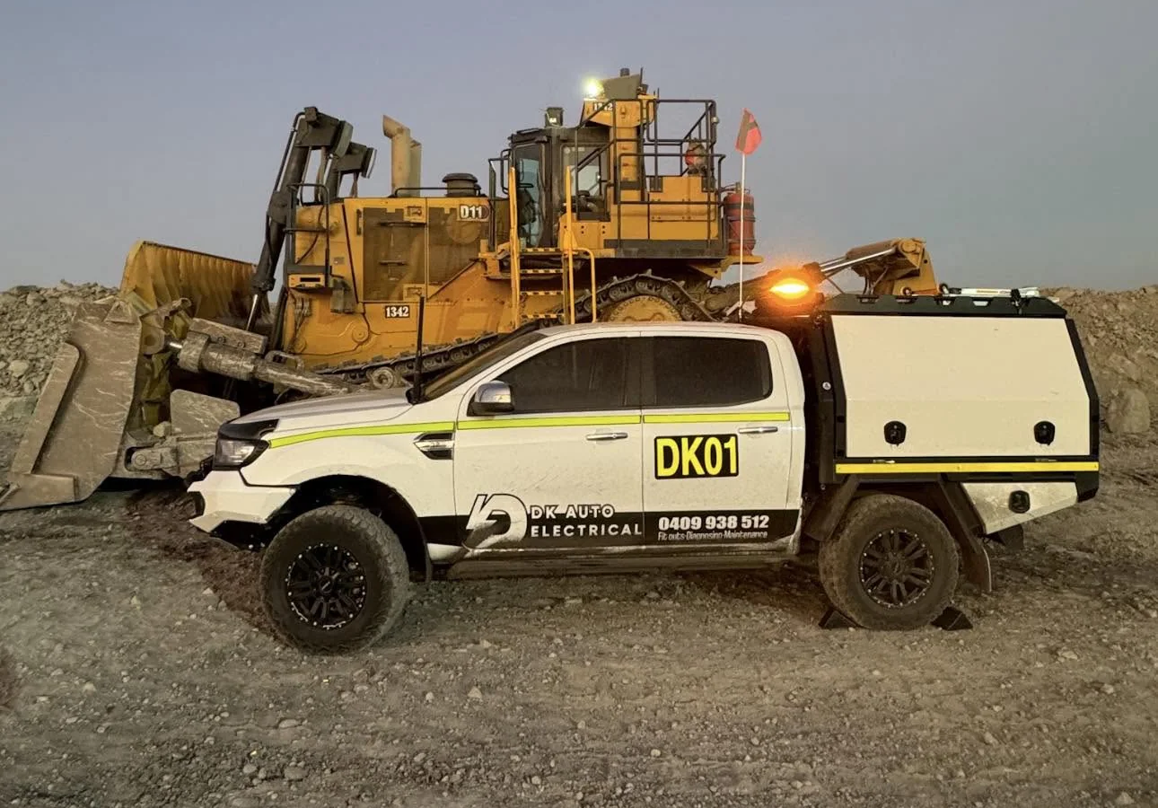 DK01 service ute on a mine site