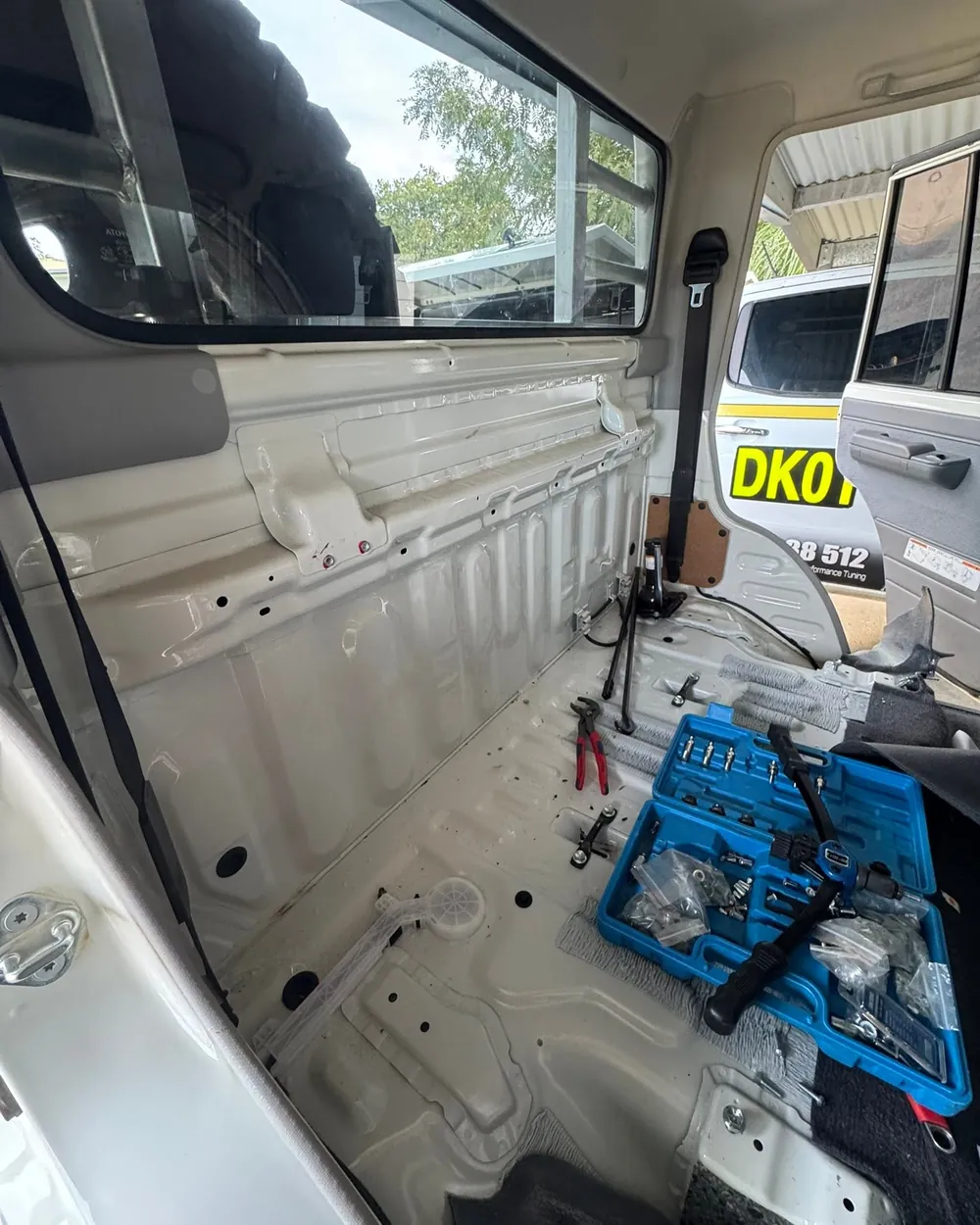 Cab stripped before the install