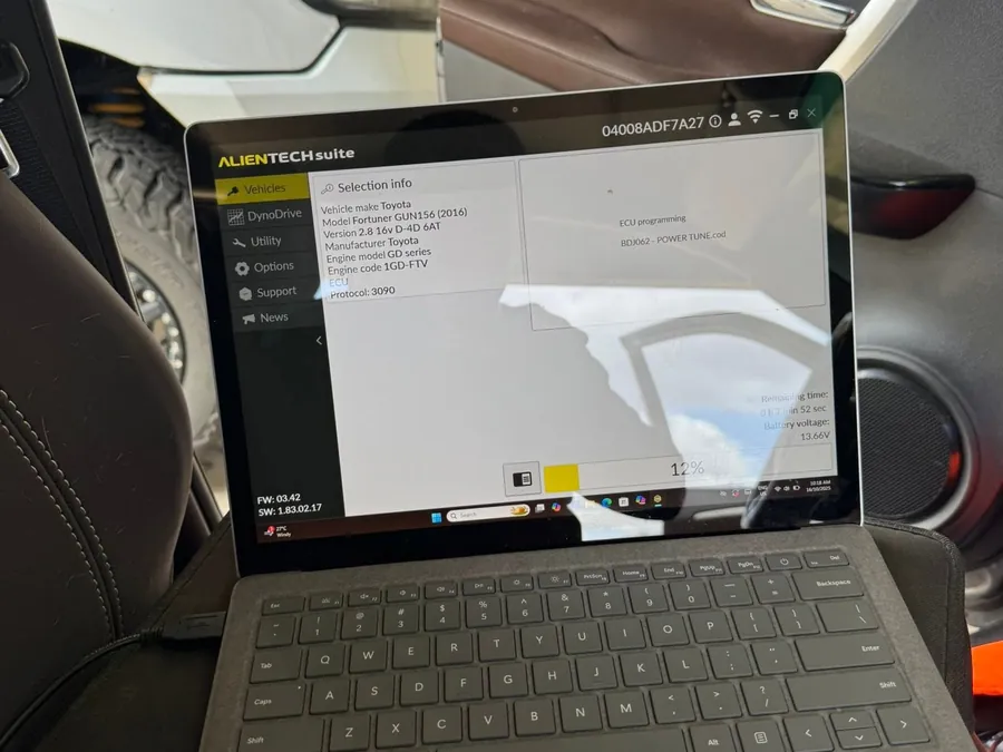 Tuning software in the vehicle
